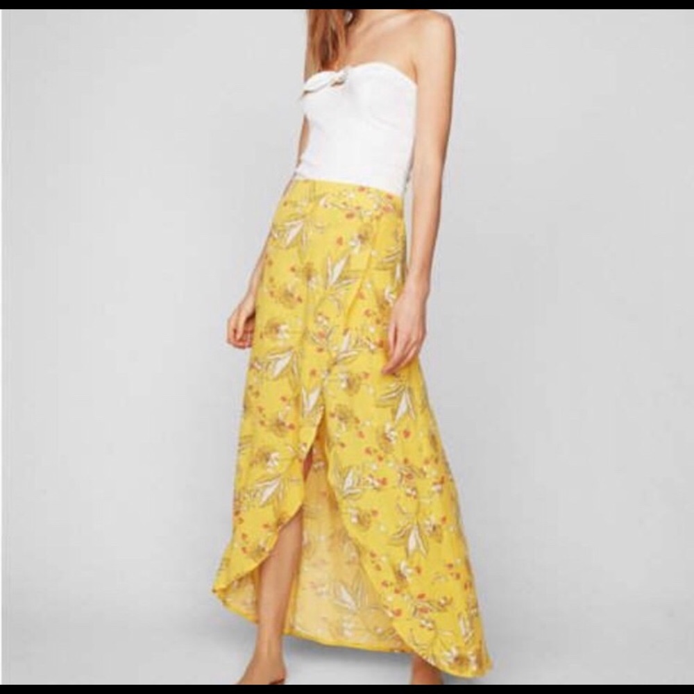Express floral wrap maxi skirt NWT